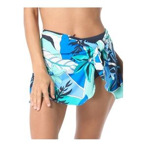 Coco Contours Halo Sarong Swim Skirt Bottom - Mosaic Garden NWT